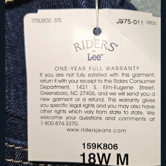 RYDERS BY LEE Plus Size Dark Blue Belted Jeans Shorts SIZE 18W - Picture 11 of 14
